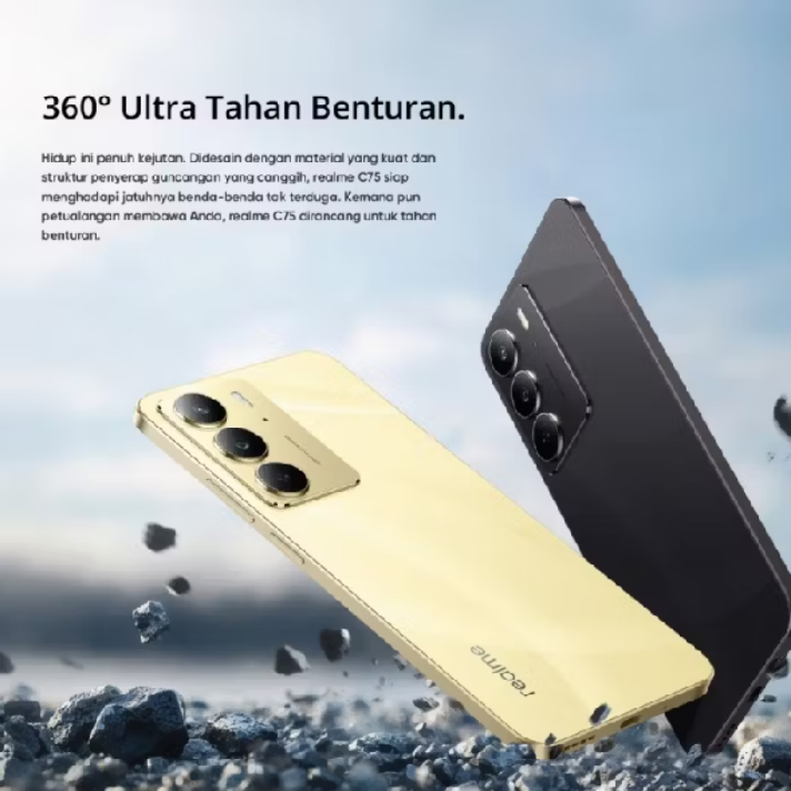 Desain depan dan belakang Realme C75