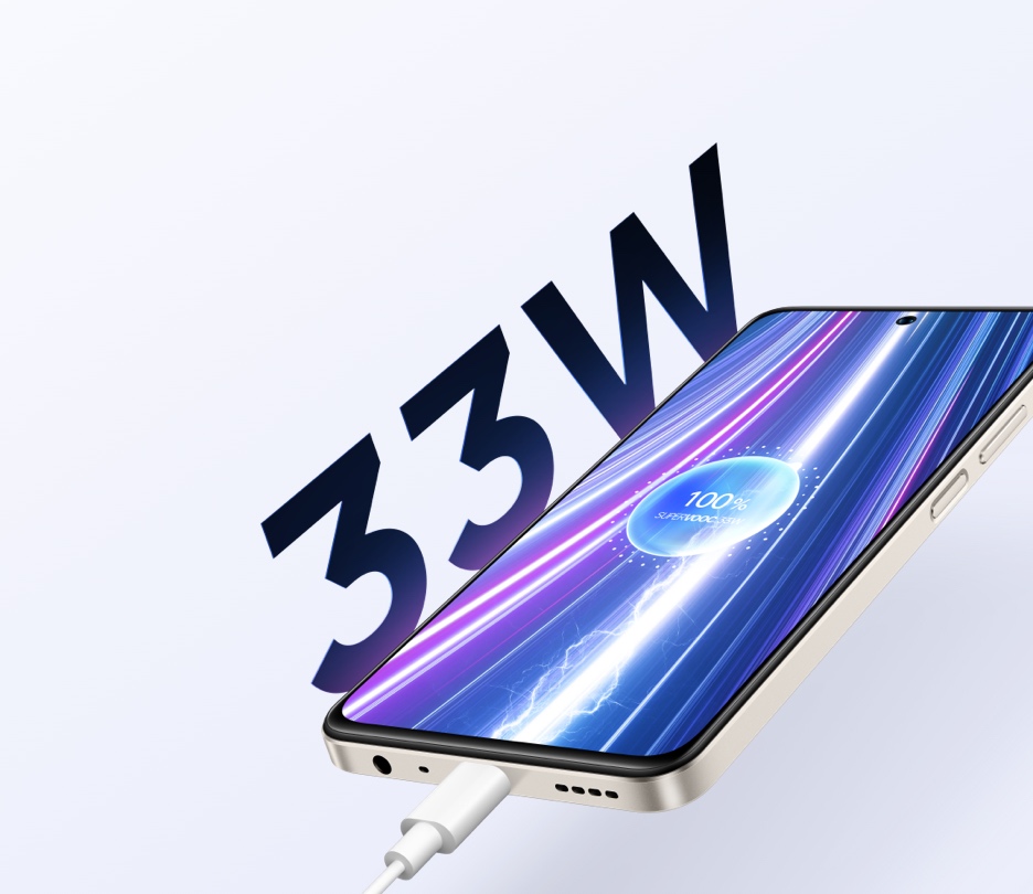Pengisian cepat Realme C55 dengan SuperVOOC