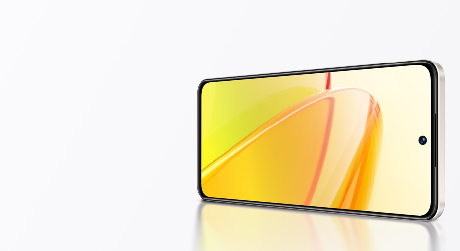 Desain depan dan belakang Realme C55 warna Sunshower
